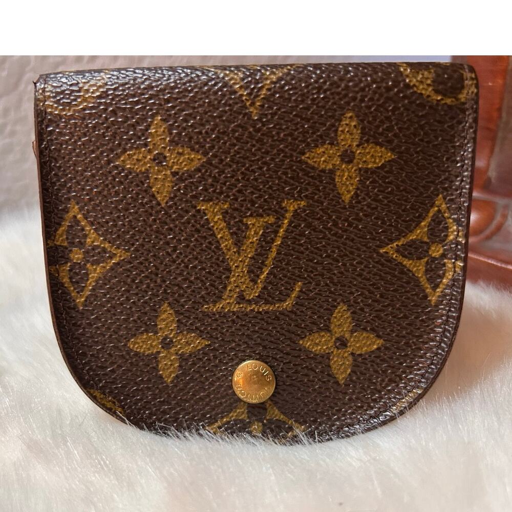 Vintage Louis Vuitton Monogram Porte Monnaie Guze Coin Snap-button Wallet CT0917